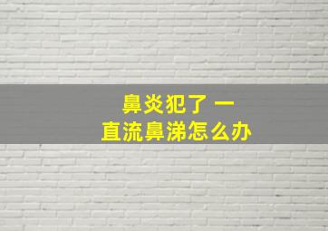 鼻炎犯了 一直流鼻涕怎么办